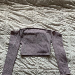 Metallic tube top with sleeves